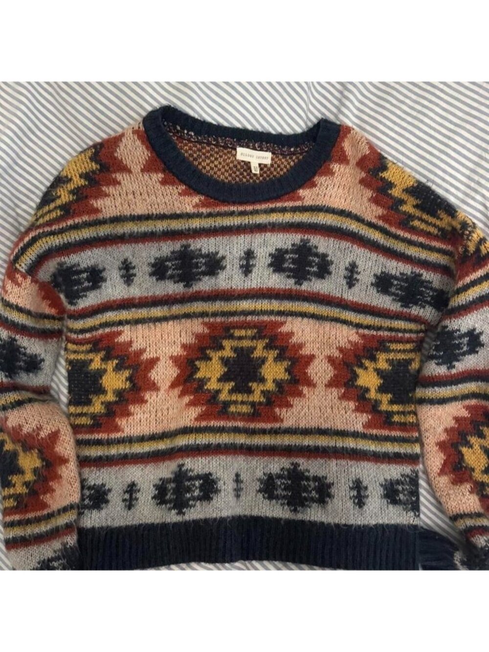 Multicoloured Aztec patterned sweater #aztec #knitwear
